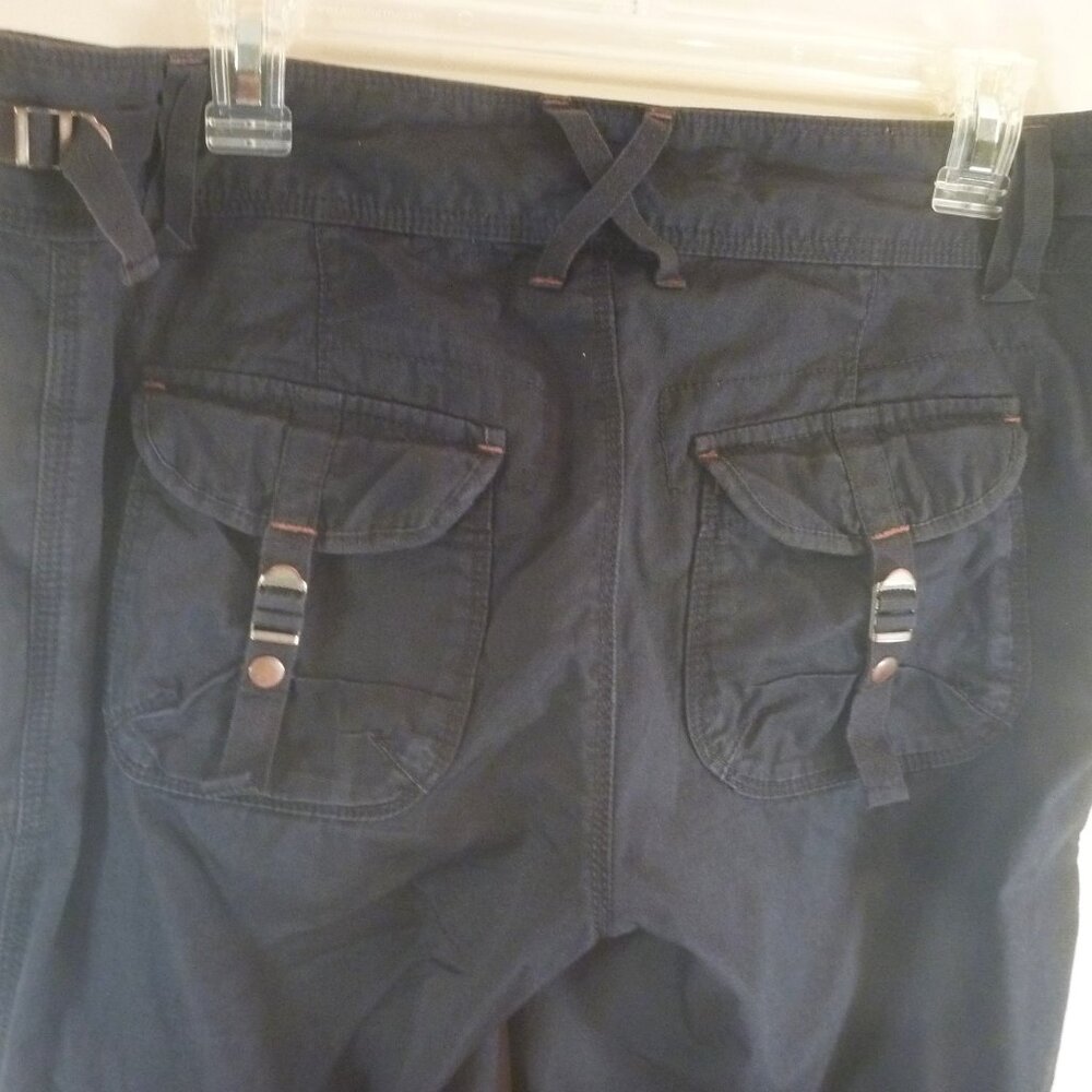 Vintage Polo Jeans Faded Cargo Painters Pants Women 8 Black Y2K Camp Safari